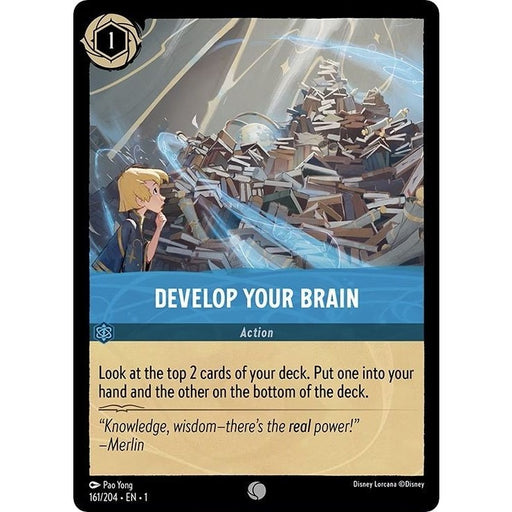 Develop Your Brain - 161/204 Common Disney Lorcana card from The First Chapter, Near Mint Normal