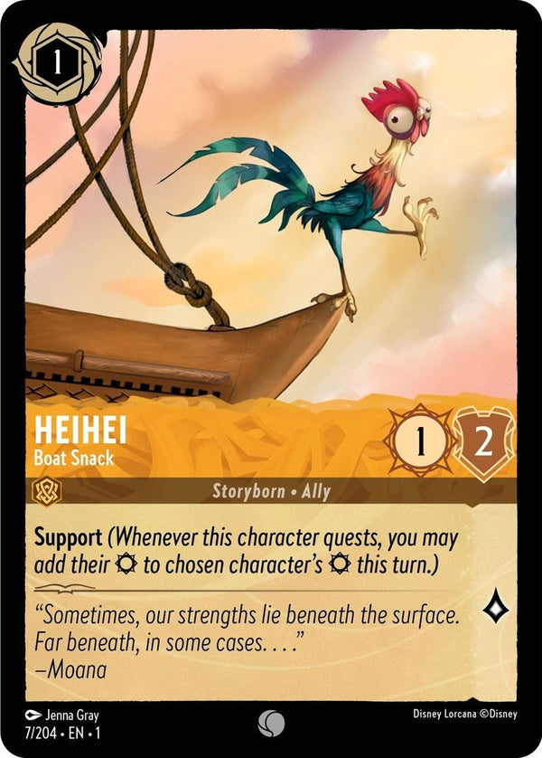 Heihei - Boat Snack - 7/204 Common Disney Lorcana card from The First Chapter, Near Mint Normal
