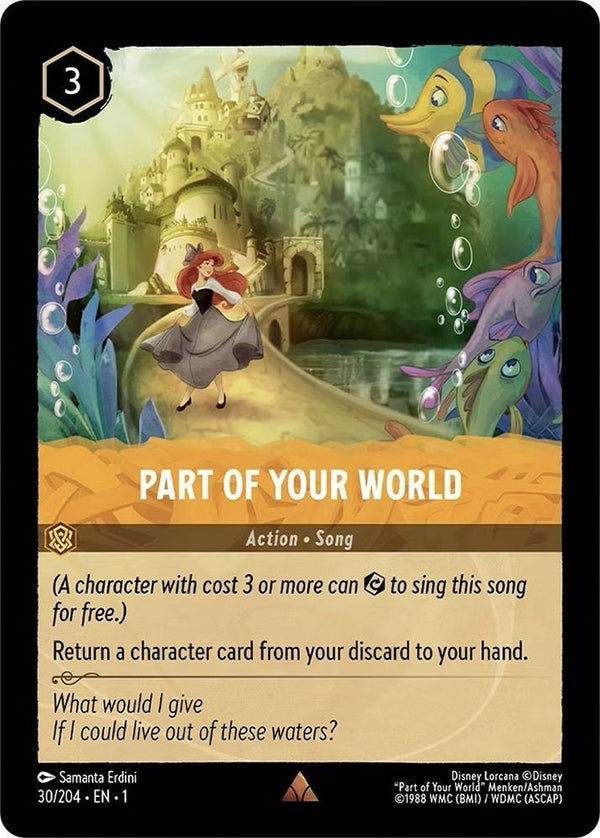 Part of Your World - 30/204 Rare Disney Lorcana card from The First Chapter, Near Mint Normal