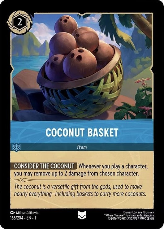 Coconut Basket - 166/204 Uncommon Disney Lorcana card from The First Chapter, Near Mint Normal