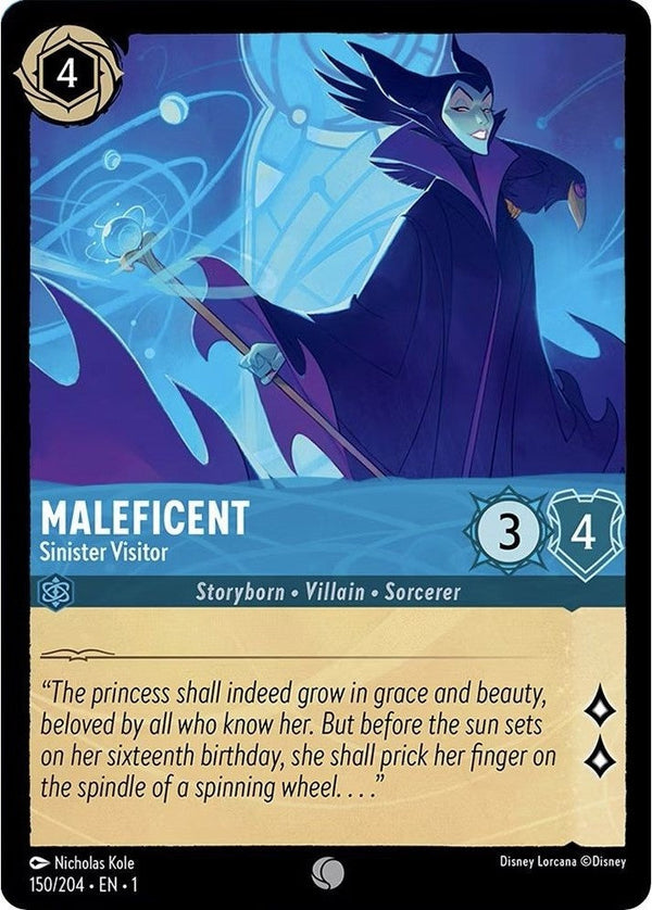 Maleficent - Sinister Visitor - 150/204 Common Disney Lorcana card from The First Chapter, Near Mint Normal
