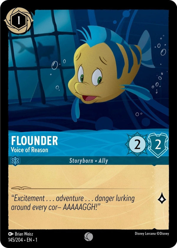 Flounder - Voice of Reason - 145/204 Common Disney Lorcana card from The First Chapter, Near Mint Normal