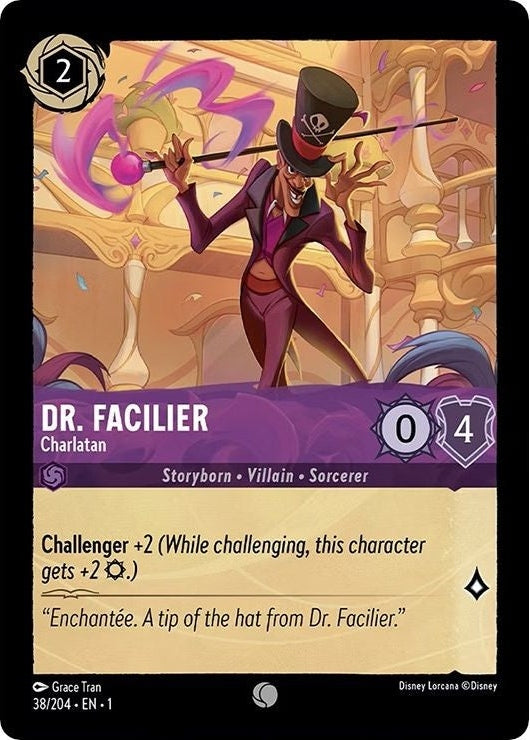Dr. Facilier - 38/204 Common Disney Lorcana card from The First Chapter, Near Mint Normal