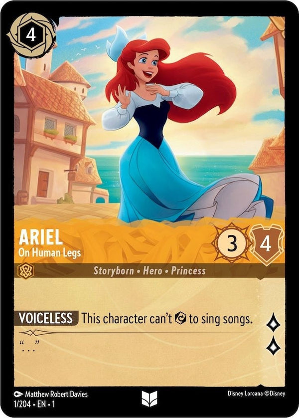 Ariel - On Human Legs - 1/204 Uncommon Disney Lorcana card from The First Chapter, Near Mint Normal