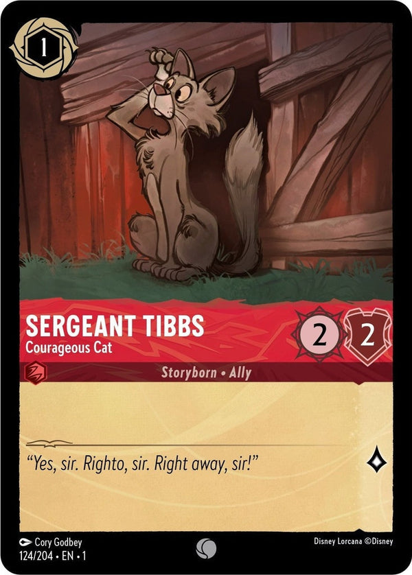Sergeant Tibbs - Courageous Cat - 124/204 Common Disney Lorcana card from The First Chapter, Near Mint Normal