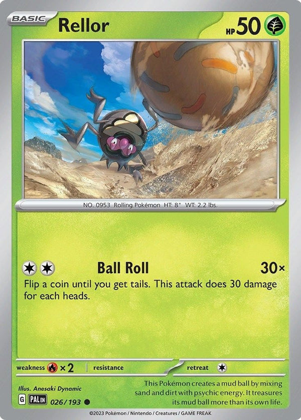 Rellor - 026/193 Common Pokémon card from Paldea Evolved, Near Mint Reverse Holofoil