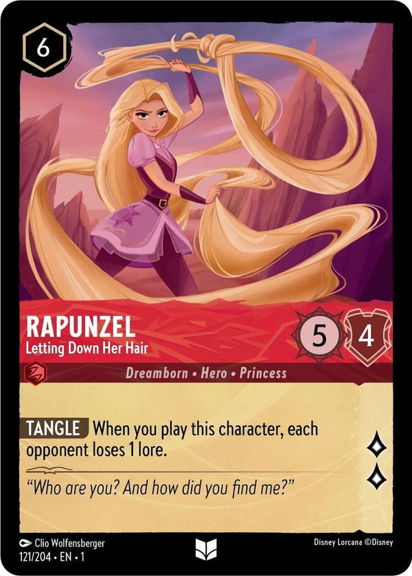 Rapunzel - Letting Down Her Hair - 121/204 Uncommon Disney Lorcana card from The First Chapter, Near Mint Normal