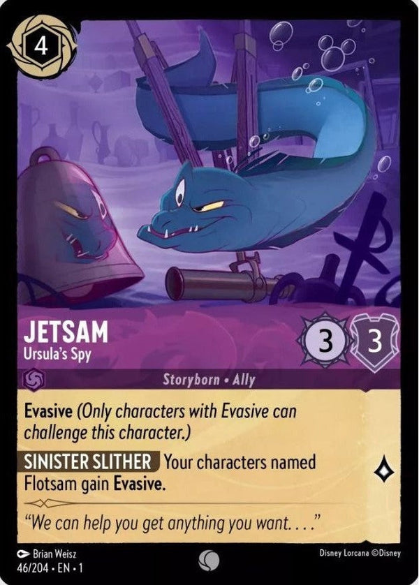 Jetsam - Ursula's Spy - 46/204 Common Disney Lorcana card from The First Chapter, Near Mint Normal