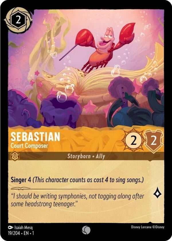 Sebastian - Court Composer - 19/204 Common Disney Lorcana card from The First Chapter, Near Mint Normal