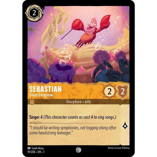 Sebastian - Court Composer - 19/204 Common Disney Lorcana card from The First Chapter, Near Mint Normal