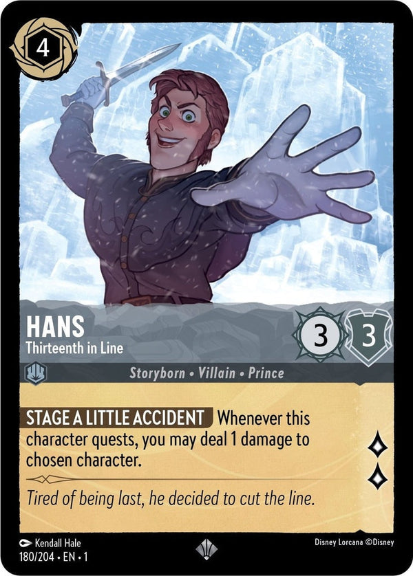 Hans - Thirteenth in Line - 180/204 Super Rare Disney Lorcana card from The First Chapter, Near Mint Normal
