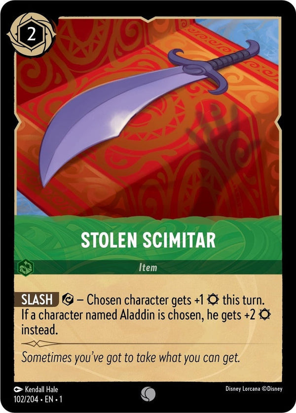 Stolen Scimitar - 102/204 Common Disney Lorcana card from The First Chapter, Near Mint Normal