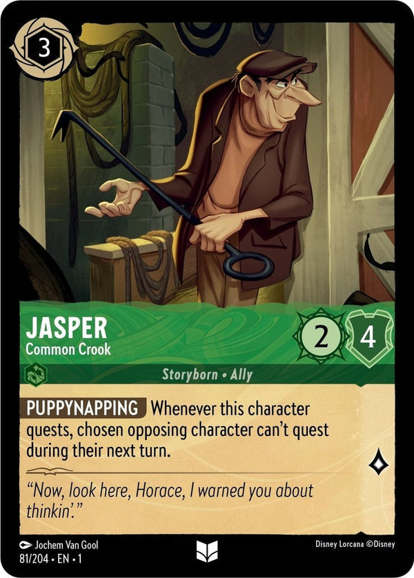 Jasper - Common Crook - 81/204 Uncommon Disney Lorcana card from The First Chapter, Near Mint Normal