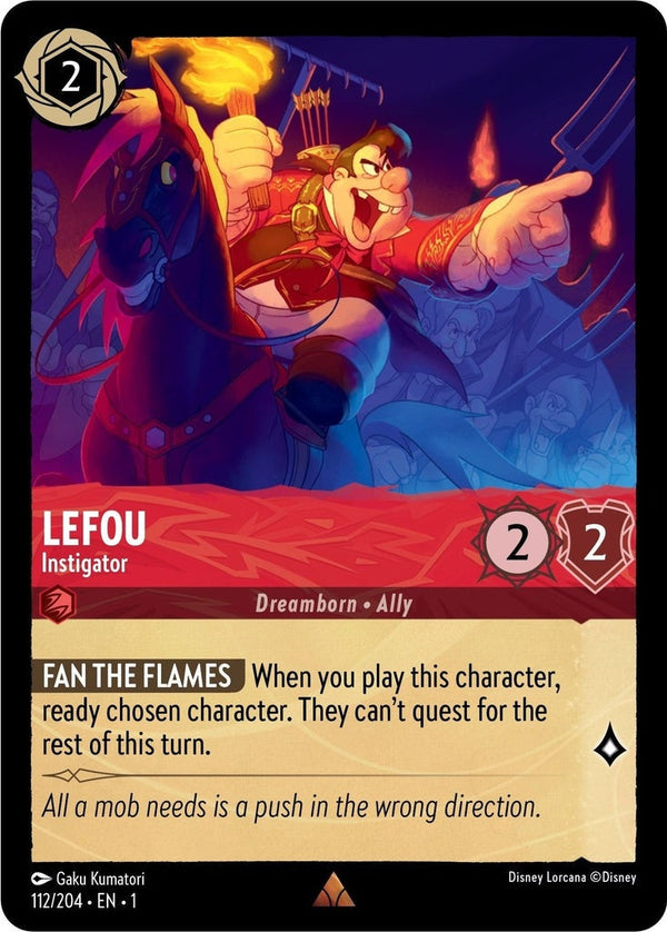 Lefou - Instigator - 112/204 Rare Disney Lorcana card from The First Chapter, Near Mint Normal