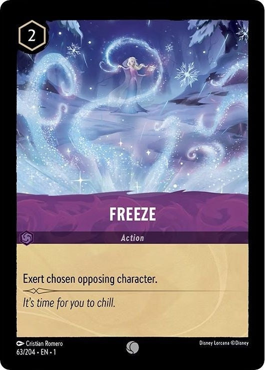 Freeze - 63/204 Common Disney Lorcana card from The First Chapter, Near Mint Normal