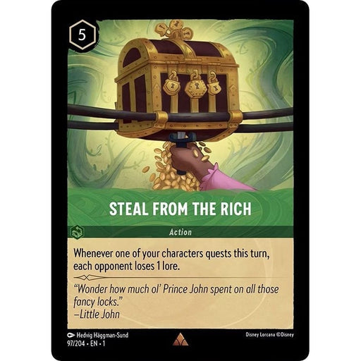 Steal From The Rich - 97/204 Rare Disney Lorcana card from The First Chapter, Near Mint Normal