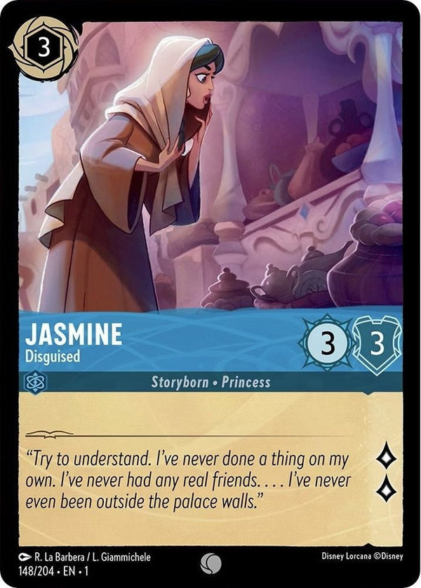 Jasmine - Disguised - 148/204 Common Disney Lorcana card from The First Chapter, Near Mint Normal