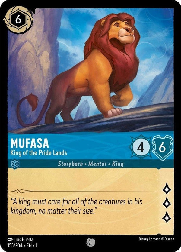Mufasa - King of the Pride Lands - 155/204 Common Disney Lorcana card from The First Chapter, Near Mint Normal