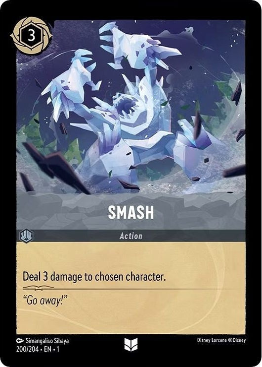 Smash - 200/204 Uncommon Disney Lorcana card from The First Chapter, Near Mint Normal