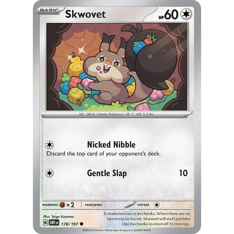 Skwovet - 178/197 Common Pokémon card from Obsidian Flames, Near Mint Normal