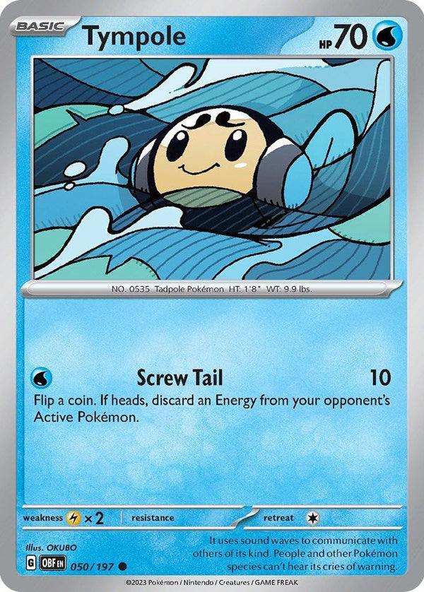 Tympole - 050/197 Common Pokémon card from Obsidian Flames, Near Mint Normal