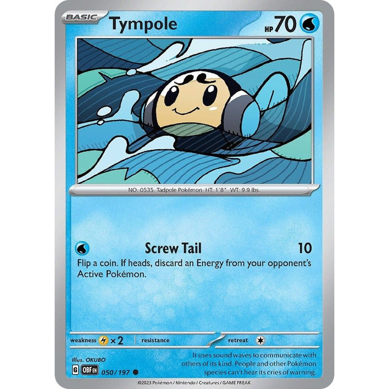 Tympole - 050/197 Common Pokémon card from Obsidian Flames, Near Mint Normal