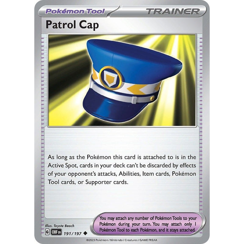 Patrol Cap - 191/197 Uncommon Pokémon card from Obsidian Flames, Near Mint Reverse Holofoil