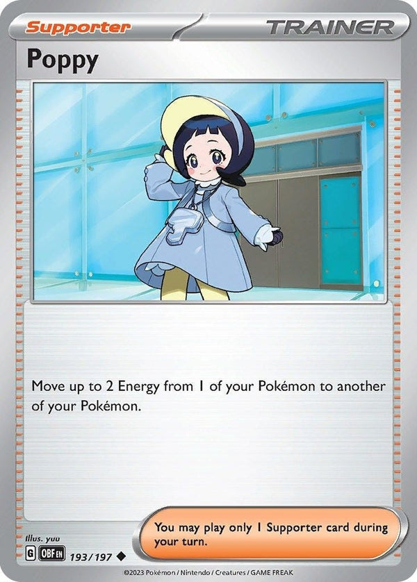 Poppy - 193/197 Uncommon Pokémon card from Obsidian Flames, Near Mint Normal