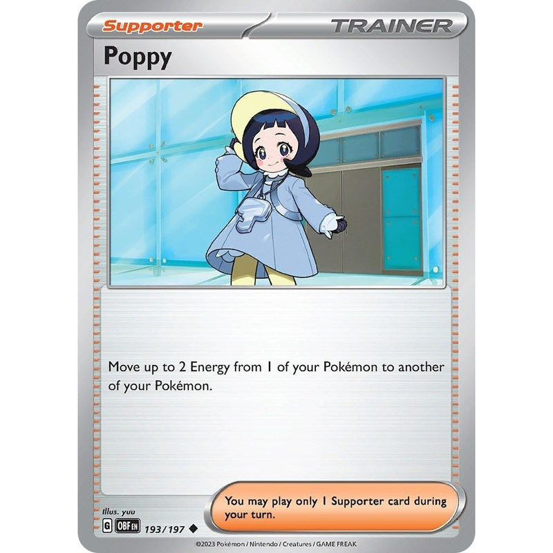 Poppy - 193/197 Uncommon Pokémon card from Obsidian Flames, Near Mint Normal