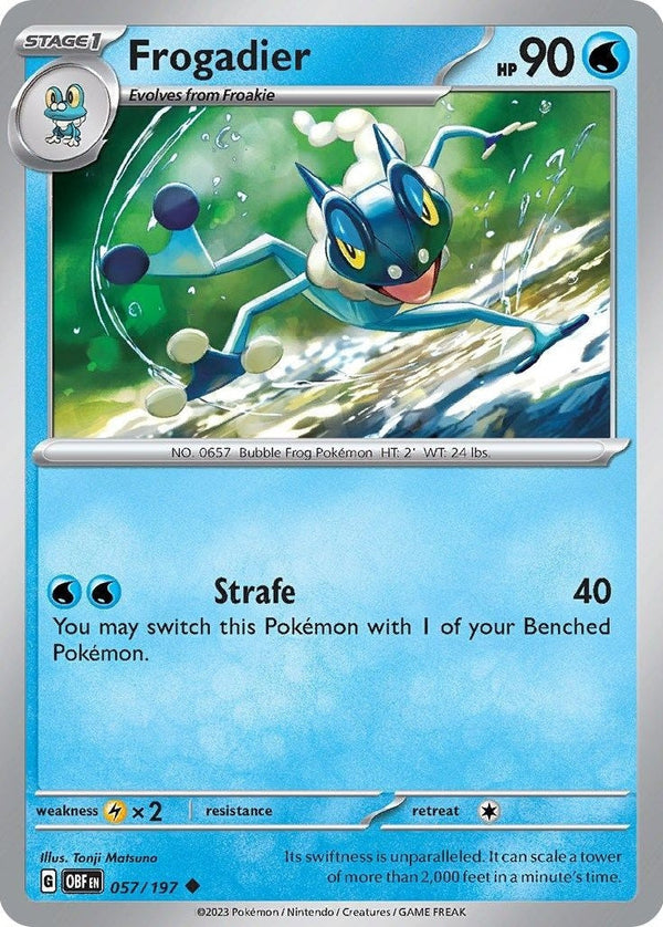 Frogadier - 057/197 Uncommon Pokémon card from Obsidian Flames, Near Mint Normal