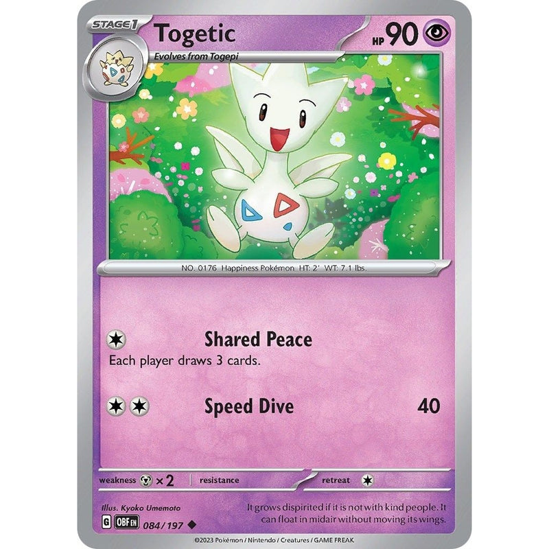Togetic - 084/197 Uncommon Pokémon card from Obsidian Flames, Near Mint Normal