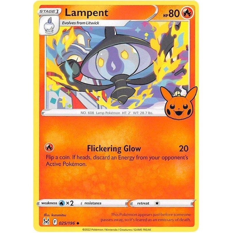 Lampent - 025/196 Uncommon Pokémon card from Trick or Trade BOOster Bundle 2023, Near Mint Normal