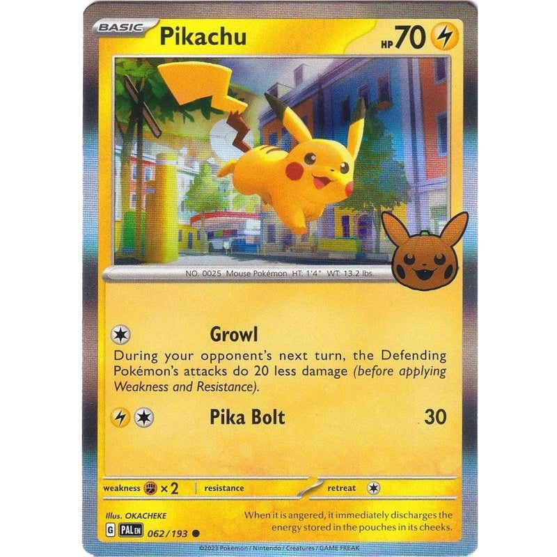 Pikachu - 062/193 Common Pokémon card from Trick or Trade BOOster Bundle 2023, Near Mint Holofoil