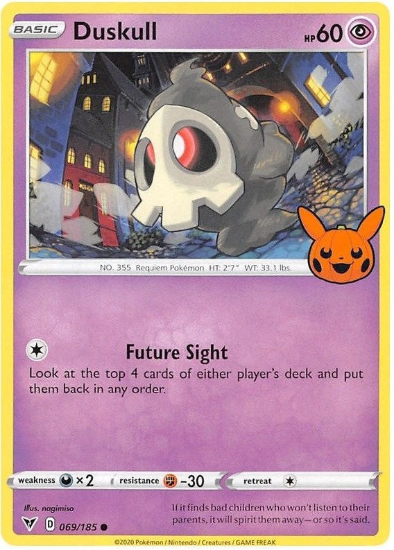 Duskull - 069/185 Common Pokémon card from Trick or Trade BOOster Bundle 2023, Near Mint Normal