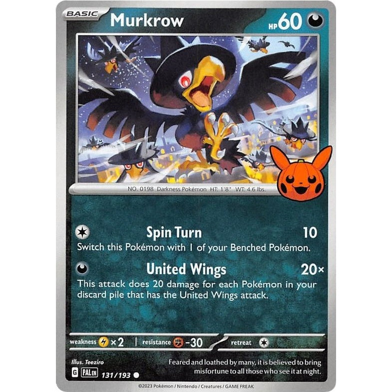 Murkrow - 131/193 Common Pokémon card from Trick or Trade BOOster Bundle 2023, Near Mint Normal