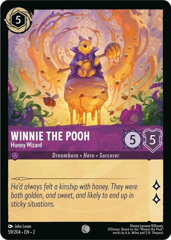 Winnie the Pooh - Hunny Wizard - 59/204 Common Disney Lorcana card from Rise of the Floodborn, Near Mint Normal
