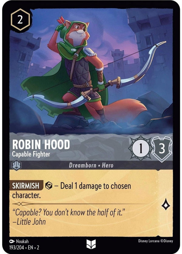 Robin Hood - Capable Fighter - 193/204 Uncommon Disney Lorcana card from Rise of the Floodborn, Near Mint Cold Foil