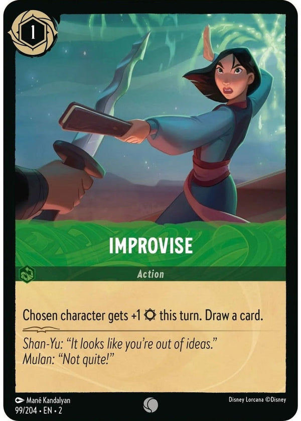 Improvise - 99/204 Common Disney Lorcana card from Rise of the Floodborn, Near Mint Normal
