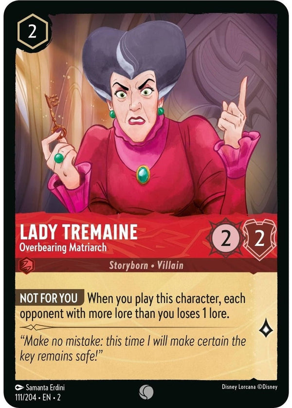 Lady Tremaine - Overbearing Matriarch - 111/204 Common Disney Lorcana card from Rise of the Floodborn, Near Mint Normal