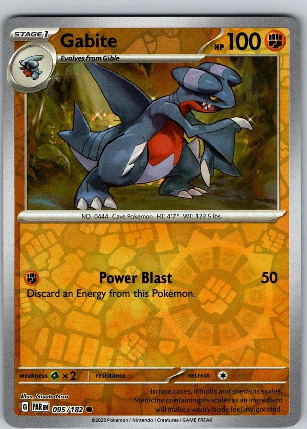 Gabite - 095/182 Common Pokémon card from Paradox Rift, Near Mint Reverse Holofoil