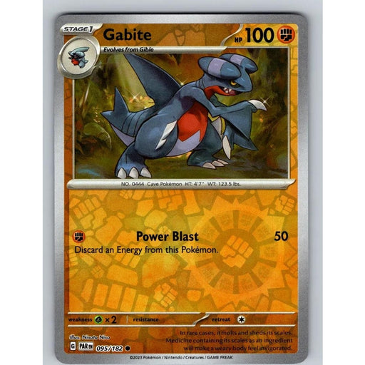 Gabite - 095/182 Common Pokémon card from Paradox Rift, Near Mint Reverse Holofoil