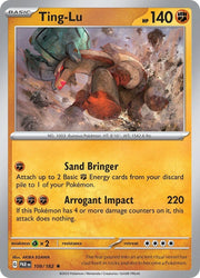 Ting-Lu - 109/182 Rare Pokémon card from Paradox Rift, Near Mint Holofoil