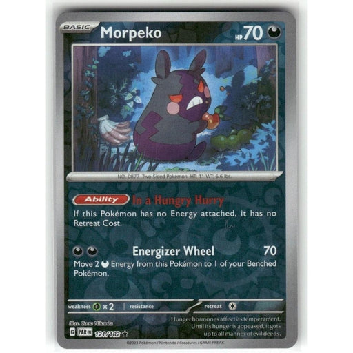 Morpeko - 121/182 Rare Pokémon card from Paradox Rift, Near Mint Reverse Holofoil