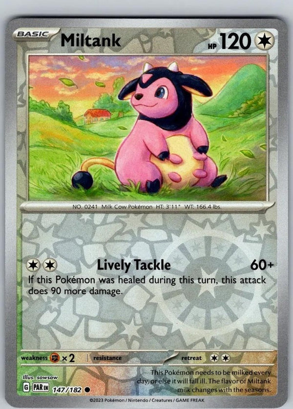 Miltank - 147/182 Common Pokémon card from Paradox Rift, Near Mint Reverse Holofoil