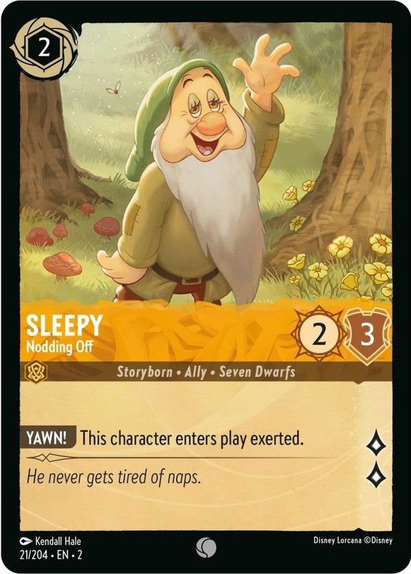 Sleepy - Nodding Off - 21/204 Common Disney Lorcana card from Rise of the Floodborn, Near Mint Normal