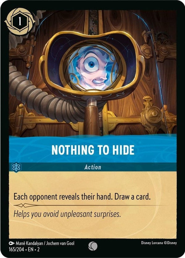Nothing to Hide - 165/204 Common Disney Lorcana card from Rise of the Floodborn, Near Mint Normal