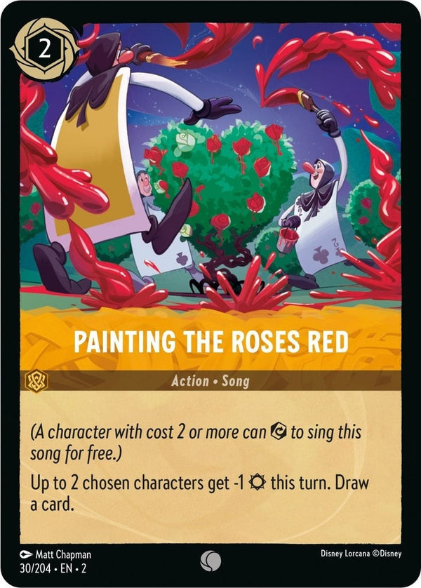 Painting the Roses Red - 30/204 Common Disney Lorcana card from Rise of the Floodborn, Near Mint Normal