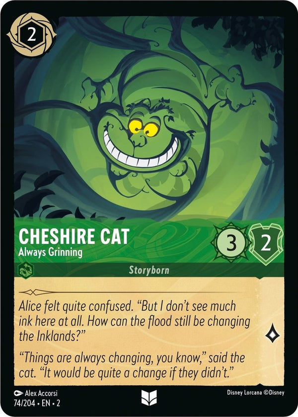 Cheshire Cat - Always Grinning - 74/204 Uncommon Disney Lorcana card from Rise of the Floodborn, Near Mint Normal