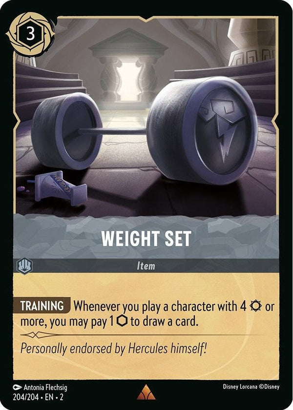 Weight Set - 204/204 Rare Disney Lorcana card from Rise of the Floodborn, Near Mint Normal