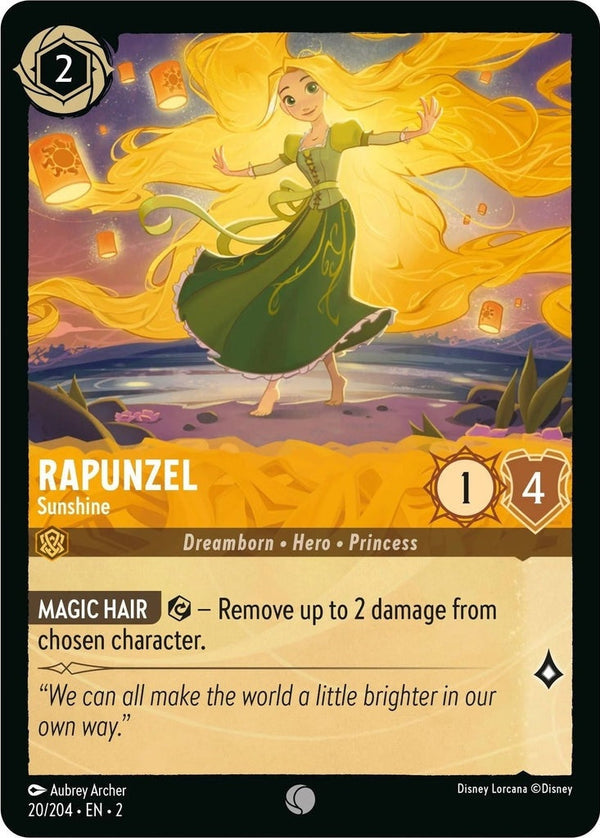 Rapunzel - Sunshine - 20/204 Common Disney Lorcana card from Rise of the Floodborn, Near Mint Cold Foil
